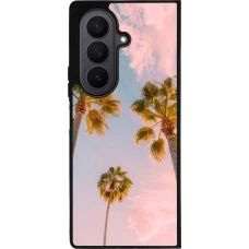 Coque Samsung Galaxy Z Fold7 - Silicone rigide noir Summer 2025 Palmiers
