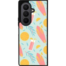 Coque Samsung Galaxy Z Fold7 - Silicone rigide noir Summer 2025 Pattern citron