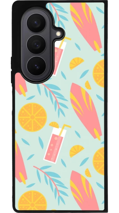 Samsung Galaxy Z Fold7 Case Hülle - Silikon schwarz Summer 2025 Pattern citron