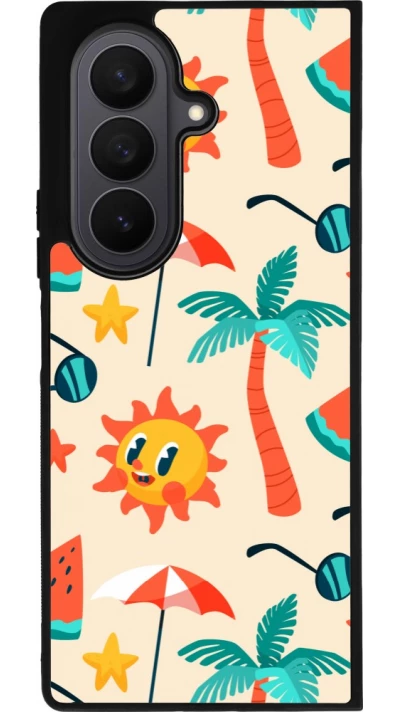 Samsung Galaxy Z Fold7 Case Hülle - Silikon schwarz Summer 2025 Pattern soleil