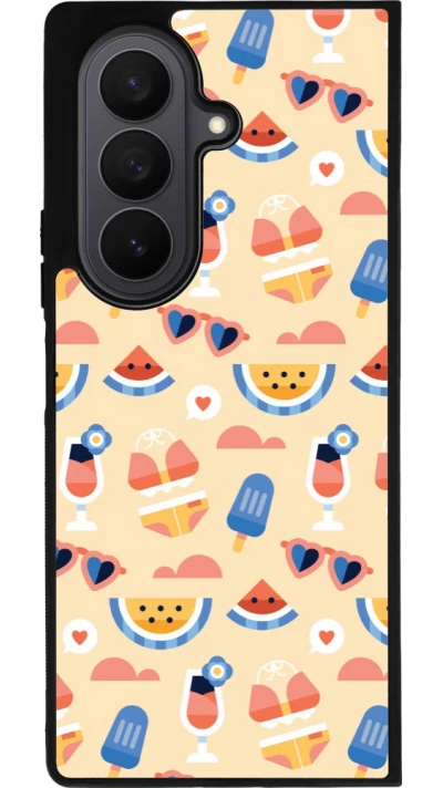 Samsung Galaxy Z Fold7 Case Hülle - Silikon schwarz Pattern Summer 2026