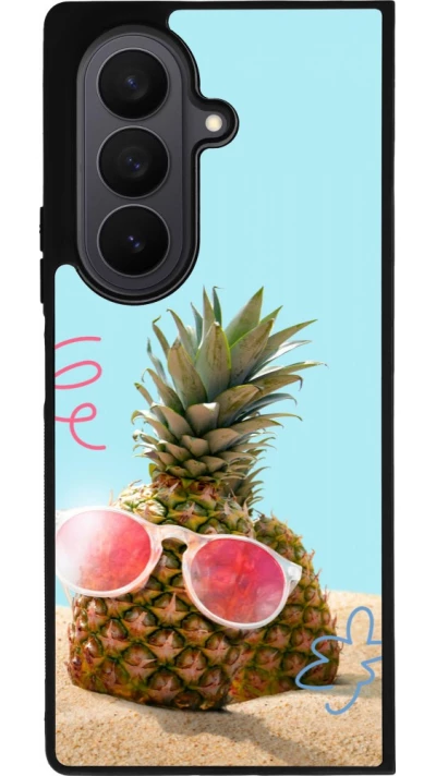 Samsung Galaxy Z Fold7 Case Hülle - Silikon schwarz Pineapple with glasses Summer 2026