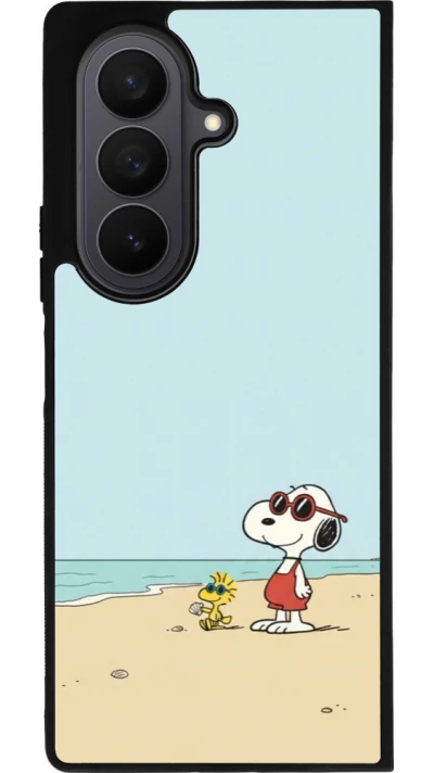 Samsung Galaxy Z Fold7 Case Hülle - Silikon schwarz Snoopy on the beach Summer 2026