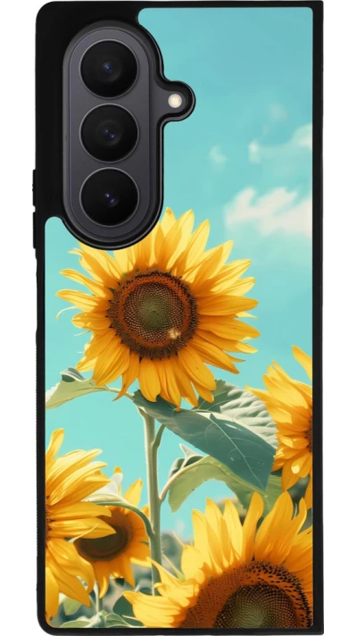 Samsung Galaxy Z Fold7 Case Hülle - Silikon schwarz Sunflowers Summer 2026