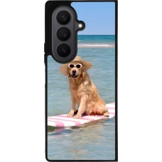 Coque Samsung Galaxy Z Fold7 - Silicone rigide noir Summer Dog on Paddle