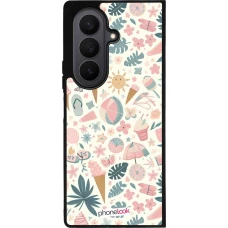 Coque Samsung Galaxy Z Fold7 - Silicone rigide noir Summer Pink Pattern