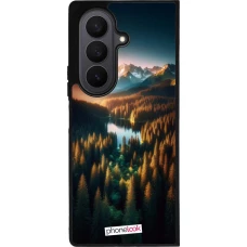 Samsung Galaxy Z Fold7 Case Hülle - Silikon schwarz Sonnenuntergang Waldsee