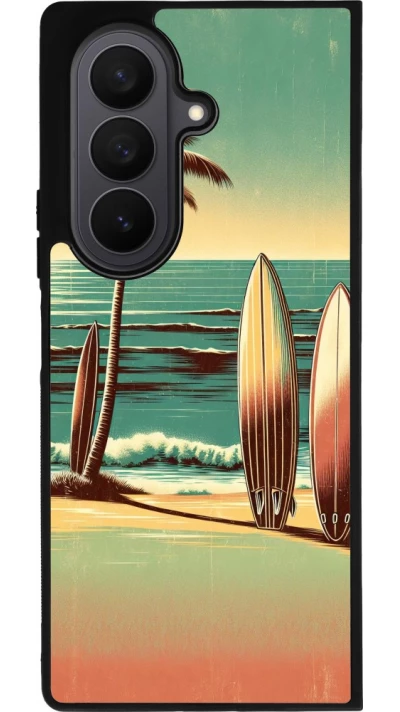 Samsung Galaxy Z Fold7 Case Hülle - Silikon schwarz Surf Paradise