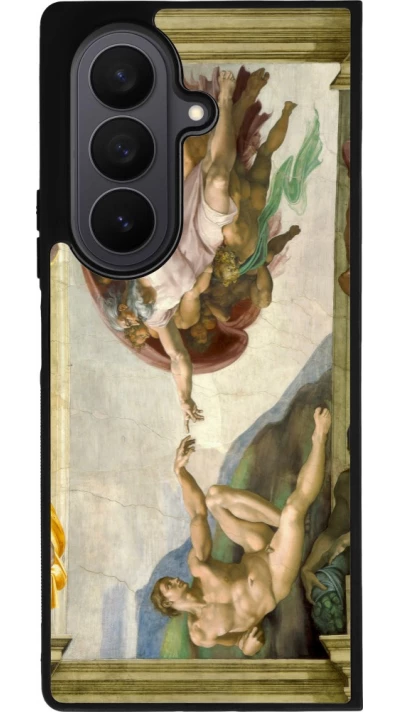 Samsung Galaxy Z Fold7 Case Hülle - Silikon schwarz Kunstbild - Die Erschaffung Adams - Michelangelo