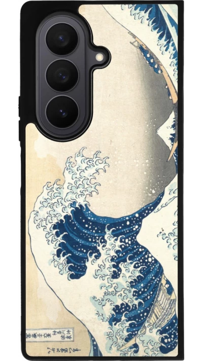 Samsung Galaxy Z Fold7 Case Hülle - Silikon schwarz Kunstbild - Die große Welle vor Kanagawa - Hokusai