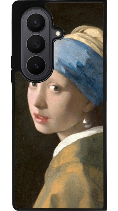 Samsung Galaxy Z Fold7 Case Hülle - Silikon schwarz Kunstbild - Das Mädchen mit dem Perlenohrring - Jan Vermeer