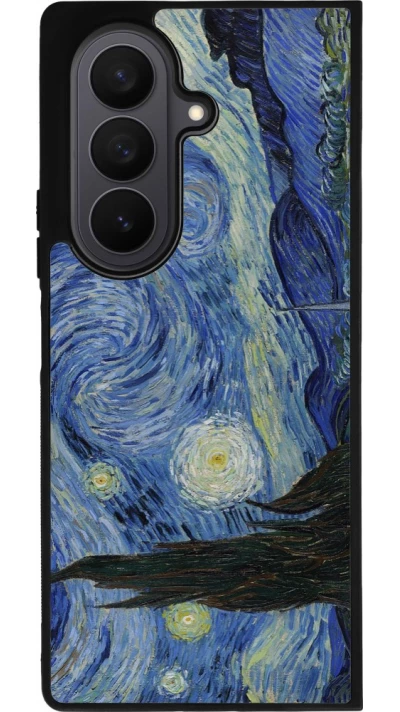 Samsung Galaxy Z Fold7 Case Hülle - Silikon schwarz Kunstbild - Sternennacht - Van Gogh