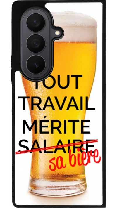 Samsung Galaxy Z Fold7 Case Hülle - Silikon schwarz Tout travail mérite sa bière
