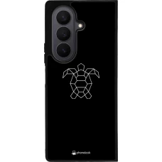 Coque Samsung Galaxy Z Fold7 - Silicone rigide noir Turtles lines on black