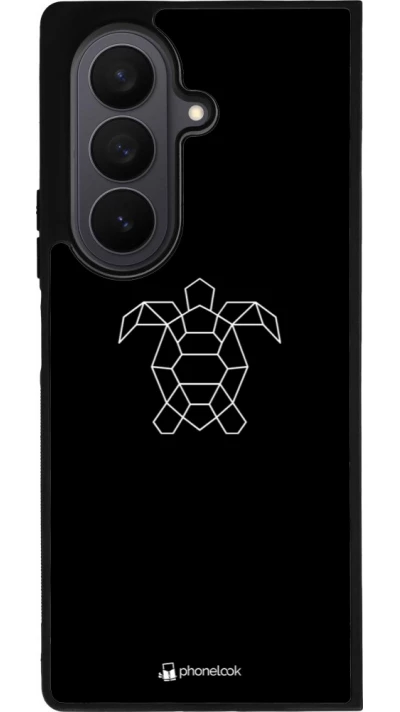 Samsung Galaxy Z Fold7 Case Hülle - Silikon schwarz Turtles lines on black