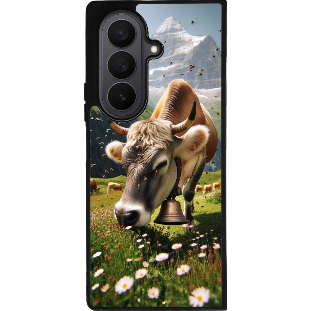 Samsung Galaxy Z Fold7 Case Hülle - Silikon schwarz Kuh Berg Wallis