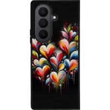 Samsung Galaxy Z Fold7 Case Hülle - Silikon schwarz Valentin 2024 Schwarzes Herz Abstrakt
