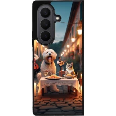 Samsung Galaxy Z Fold7 Case Hülle - Silikon schwarz Valentin 2024 Hund & Katze Kerzenlicht