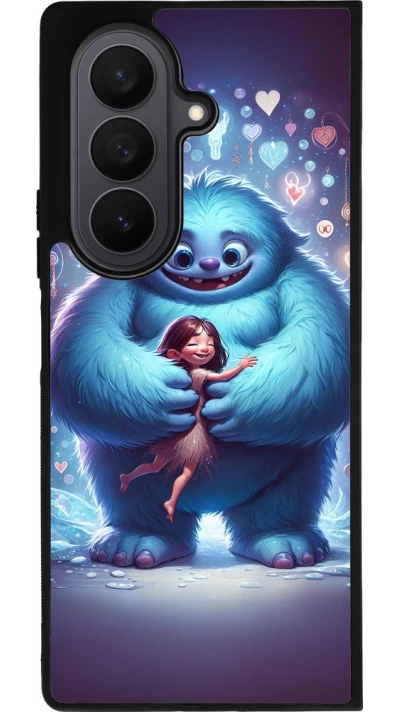 Samsung Galaxy Z Fold7 Case Hülle - Silikon schwarz Valentin 2024 Flauschige Liebe