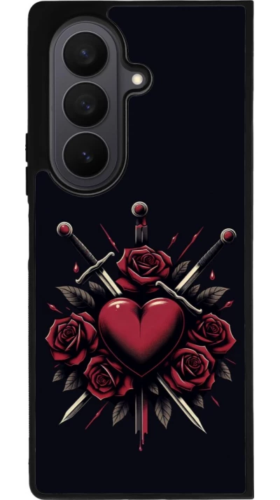 Samsung Galaxy Z Fold7 Case Hülle - Silikon schwarz Valentine 2024 gothic love