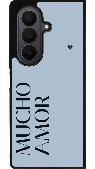 Samsung Galaxy Z Fold7 Case Hülle - Silikon schwarz Valentine 2024 mucho amor azul