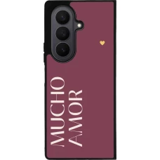 Samsung Galaxy Z Fold7 Case Hülle - Silikon schwarz Valentine 2024 mucho amor rosado