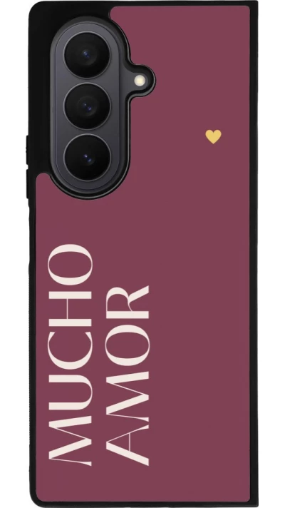Samsung Galaxy Z Fold7 Case Hülle - Silikon schwarz Valentine 2024 mucho amor rosado