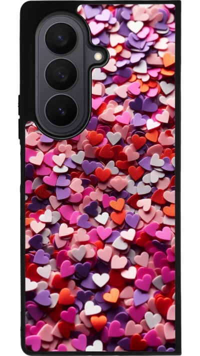 Samsung Galaxy Z Fold7 Case Hülle - Silikon schwarz Valentin 2025 Konfetti