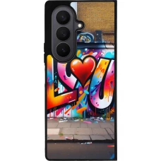 Samsung Galaxy Z Fold7 Case Hülle - Silikon schwarz Valentin 2025 Liebe U Tag