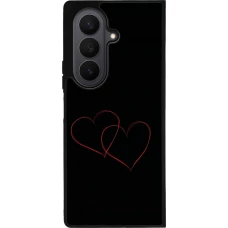 Coque Samsung Galaxy Z Fold7 - Silicone rigide noir Valentine 2023 attached heart