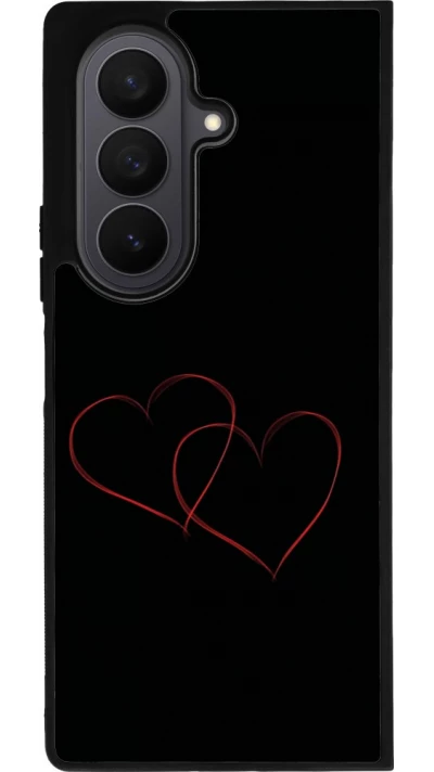Samsung Galaxy Z Fold7 Case Hülle - Silikon schwarz Valentine 2023 attached heart