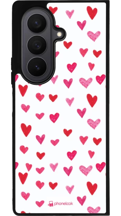 Samsung Galaxy Z Fold7 Case Hülle - Silikon schwarz Valentine 2022 Many pink hearts