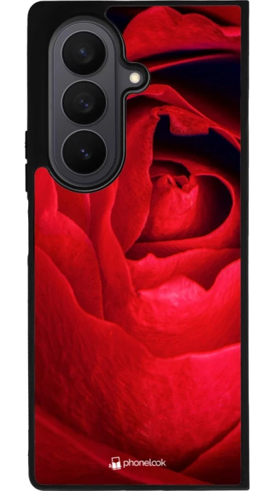 Samsung Galaxy Z Fold7 Case Hülle - Silikon schwarz Valentine 2022 Rose