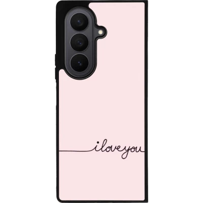 Samsung Galaxy Z Fold7 Case Hülle - Silikon schwarz Valentine 2023 i love you writing