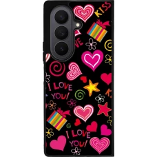 Samsung Galaxy Z Fold7 Case Hülle - Silikon schwarz Valentine 2023 love symbols