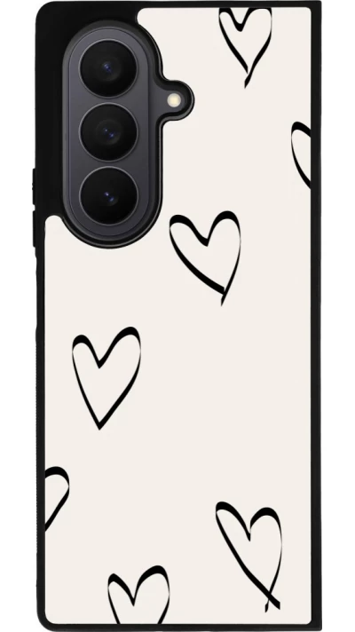 Samsung Galaxy Z Fold7 Case Hülle - Silikon schwarz Valentine 2023 minimalist hearts