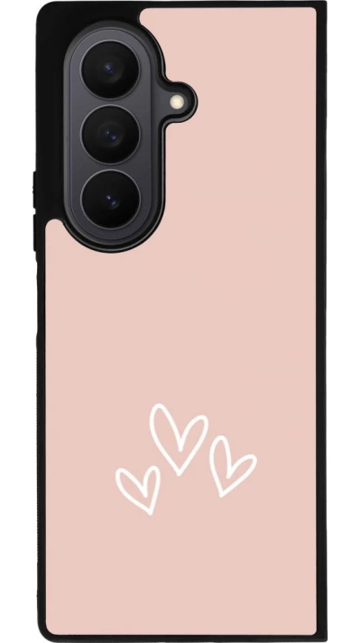 Samsung Galaxy Z Fold7 Case Hülle - Silikon schwarz Valentine 2023 three minimalist hearts