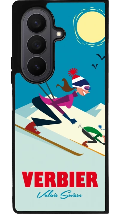 Samsung Galaxy Z Fold7 Case Hülle - Silikon schwarz Verbier Ski Downhill
