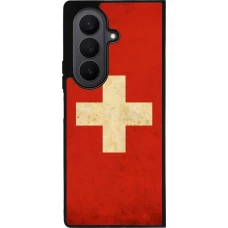 Samsung Galaxy Z Fold7 Case Hülle - Silikon schwarz Vintage Flag SWISS
