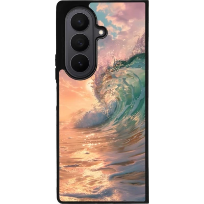 Coque Samsung Galaxy Z Fold7 - Silicone rigide noir Wave Sunset