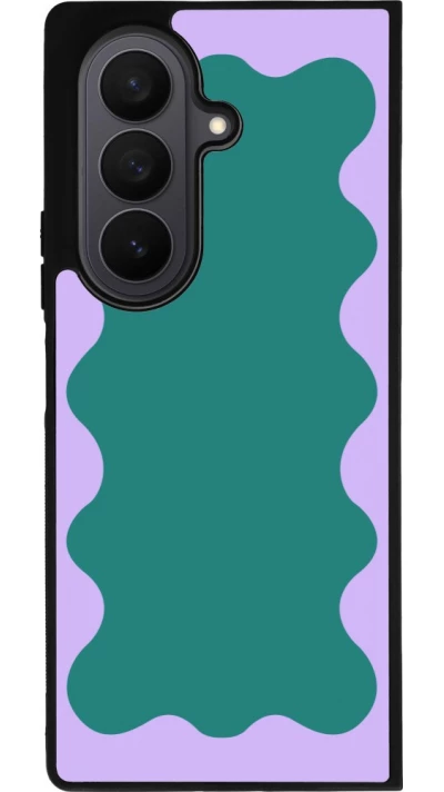 Samsung Galaxy Z Fold7 Case Hülle - Silikon schwarz Wavy Rectangle Green Purple