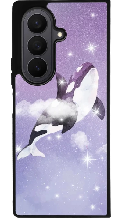 Samsung Galaxy Z Fold7 Case Hülle - Silikon schwarz Whale in sparking stars