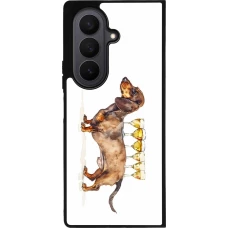 Samsung Galaxy Z Fold7 Case Hülle - Silikon schwarz Wine Teckel