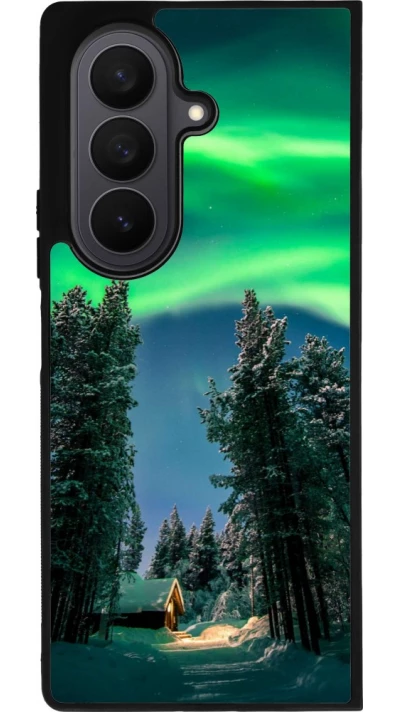 Samsung Galaxy Z Fold7 Case Hülle - Silikon schwarz Winter 22 Northern Lights