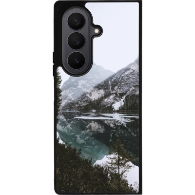 Coque Samsung Galaxy Z Fold7 - Silicone rigide noir Winter 22 snowy mountain and lake