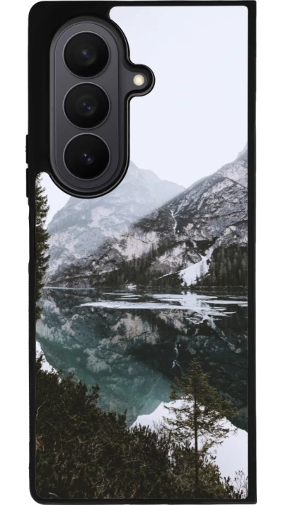 Samsung Galaxy Z Fold7 Case Hülle - Silikon schwarz Winter 22 snowy mountain and lake