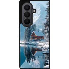 Samsung Galaxy Z Fold7 Case Hülle - Silikon schwarz Winter 25 Winter house forest day