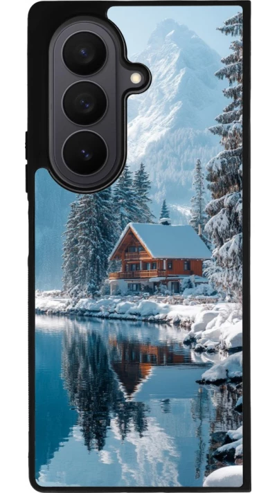 Samsung Galaxy Z Fold7 Case Hülle - Silikon schwarz Winter 25 Winter house forest day