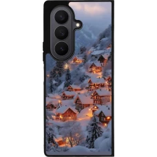 Samsung Galaxy Z Fold7 Case Hülle - Silikon schwarz Winter 25 Winter snowy village