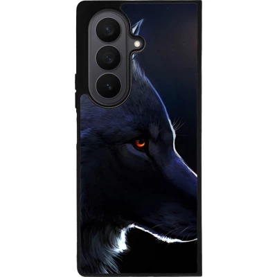 Coque Samsung Galaxy Z Fold7 - Silicone rigide noir Wolf Shape